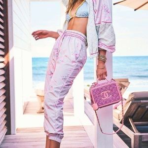 Loveshackfancy active sweat floral windbreaker pants